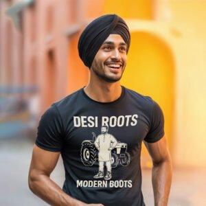 Desi Roots Modern Boots Graphic Regular Fit T-Shirt