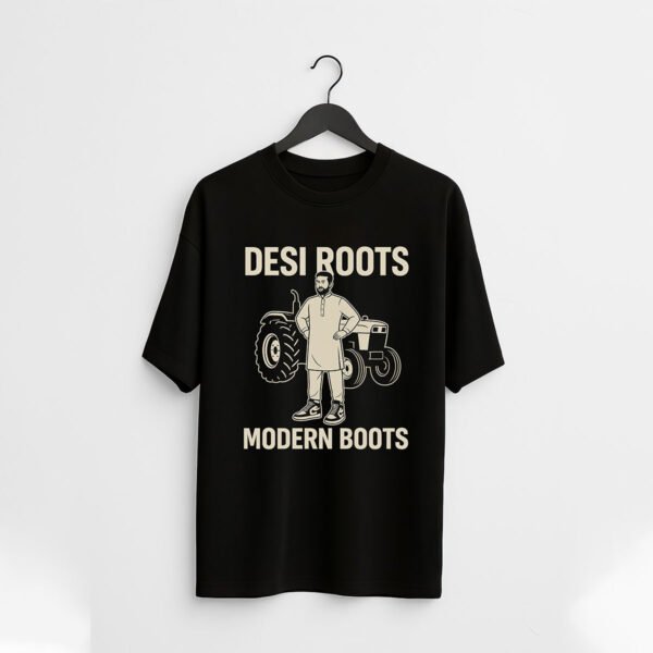 Desi Roots Modern Boots Graphic Regular Fit T-Shirt - Image 2