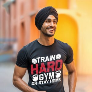 Train Hard or Stay Home over sized T-Shirt – Hardcore Gym Motivation Tee