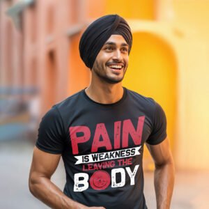 Pain Is Weakness Leaving the Body Regular Fit T-Shirt – Motivational Gym Tee
