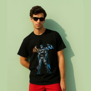 Batman Dark Knight Graphic over sized T-Shirt – Superhero Logo Tee for Men
