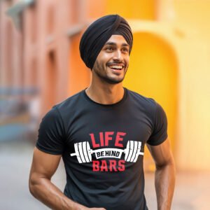 Life Behind Bars Regular Fit T-Shirt – Weightlifting Gym Motivation Tee