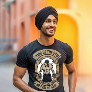 King of the Gym over sized T-Shirt – No Pain No Gain Workout Tee