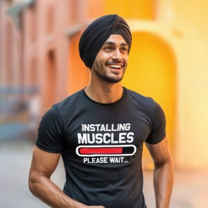 Installing Muscles Please Wait...over sized T-Shirt – Gym Workout Tee