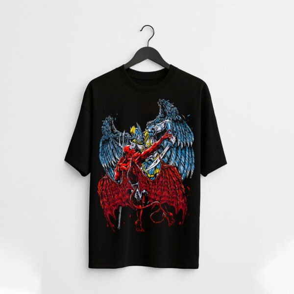 Angel vs Demon regular fit T-Shirt – Fantasy Graphic Cotton Lycra Tee for Men - Image 2