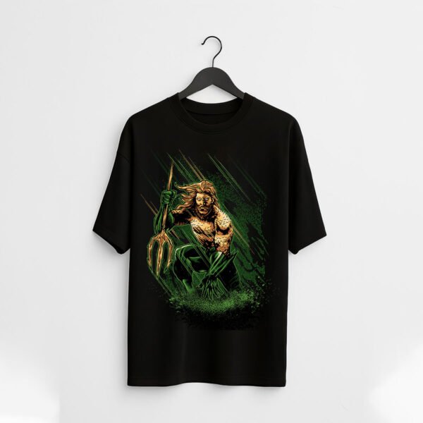 Aquatic Warrior Black Graphic Regular fit T-Shirt for Men – Superhero Fan Apparel - Image 2