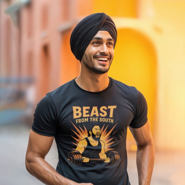 Beast from the South Gym Regular Fit T-shirt – Cotton Lycra Power Tee