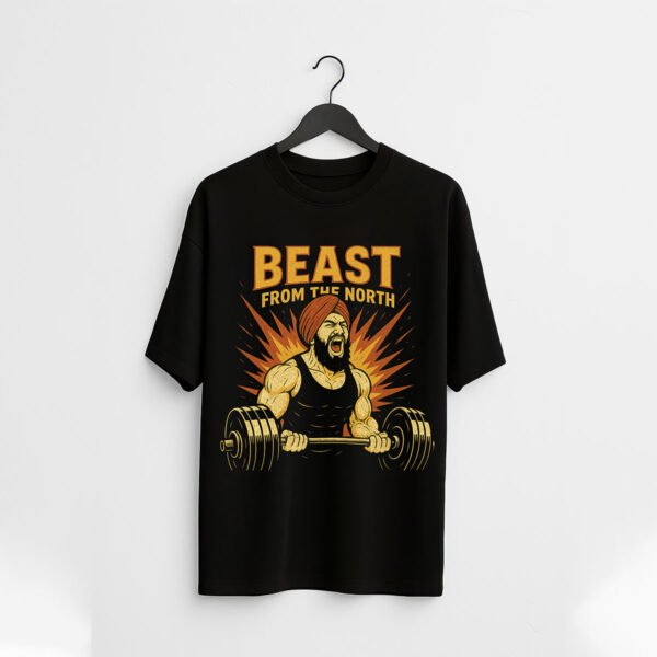 Beast from the North Gym Regular Fit T-shirt – Heavyweight Training Tee (Cotton Lycra) - Image 2