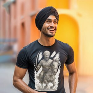 Sikh Warrior on Horse Graphic Regular Fit T-Shirt