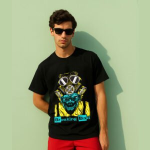 Breaking Bad Gas Mask Skull Regular Fit T-Shirt – Bold Graphic Streetwear for Men