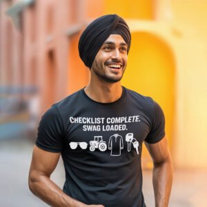 Checklist Complete Swag Loaded Graphic over sized T-Shirt