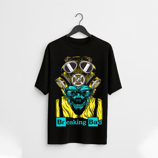 Breaking Bad Gas Mask Skull Regular Fit T-Shirt – Bold Graphic Streetwear for Men - Image 2