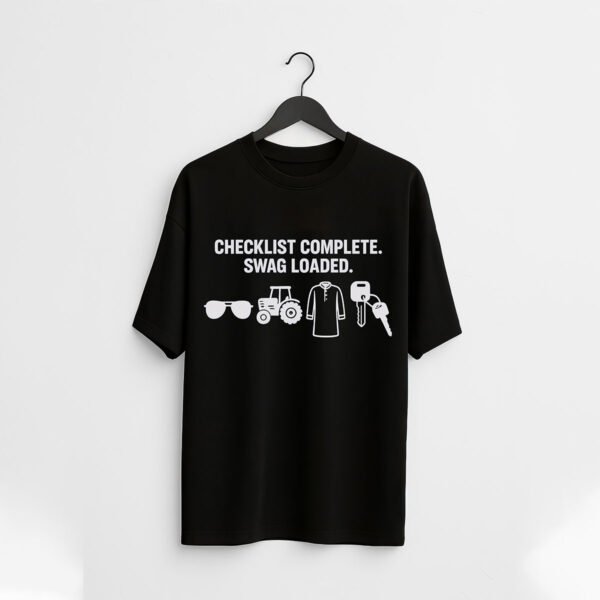 Checklist Complete Swag Loaded Graphic over sized T-Shirt - Image 2
