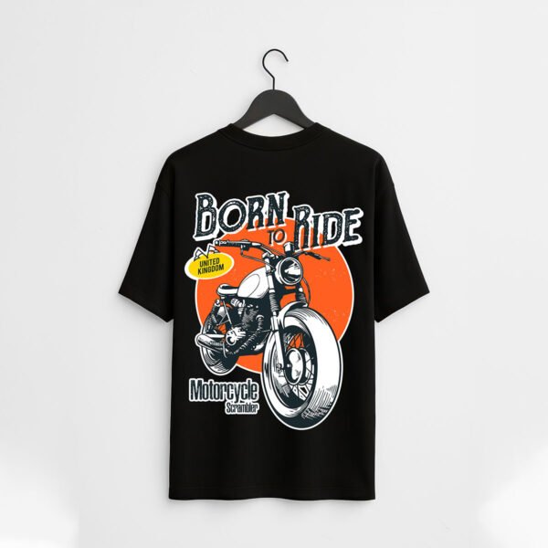 Born to Ride Motorcycle Sunset over sized T-Shirt - Image 2