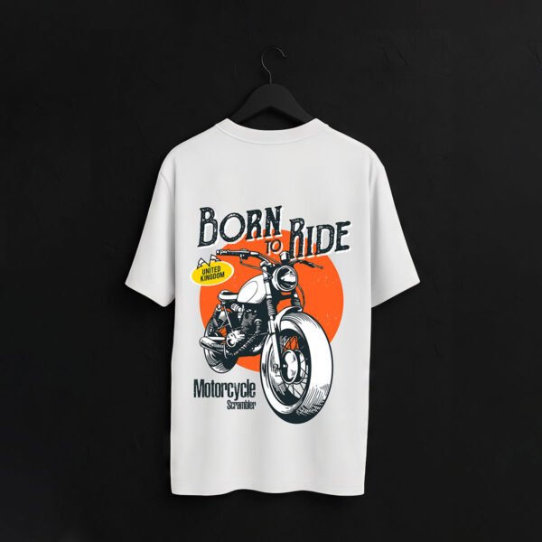 Born to Ride Motorcycle Sunset over sized T-Shirt - Image 3