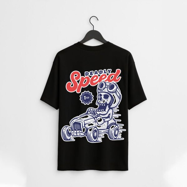 Deadly Speed Skeleton Racer Over Sized T-Shirt - Image 2