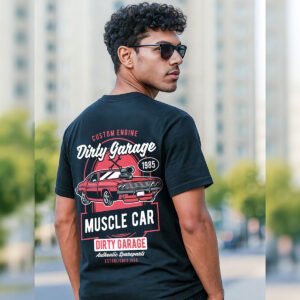 Dirty Garage Muscle Car Graphic Regular Fit T-Shirt
