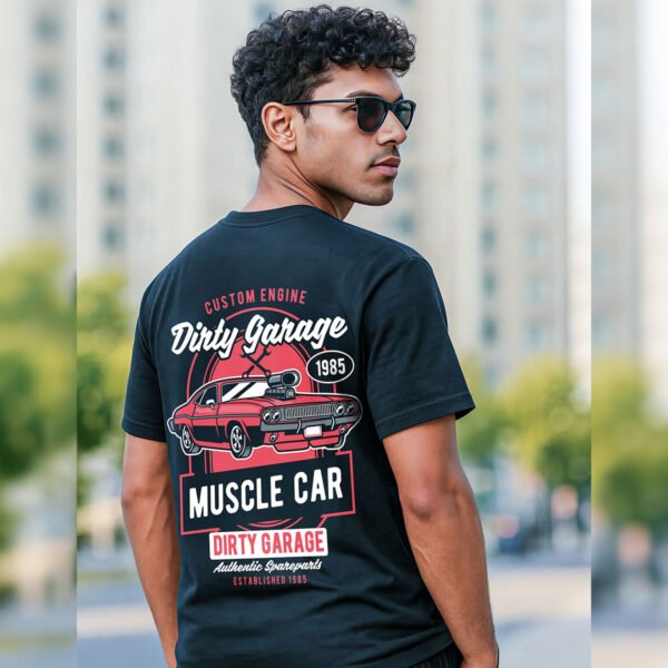 Dirty Garage Muscle Car Graphic Regular Fit T-Shirt