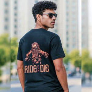 Ride or Die Skull Biker Graphic over sized T-Shirt