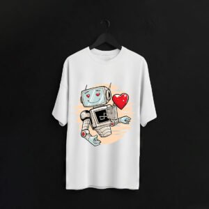 Love Robot Cartoon T-Shirt