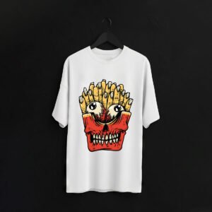 French Fry Skull Graphic T-Shirt