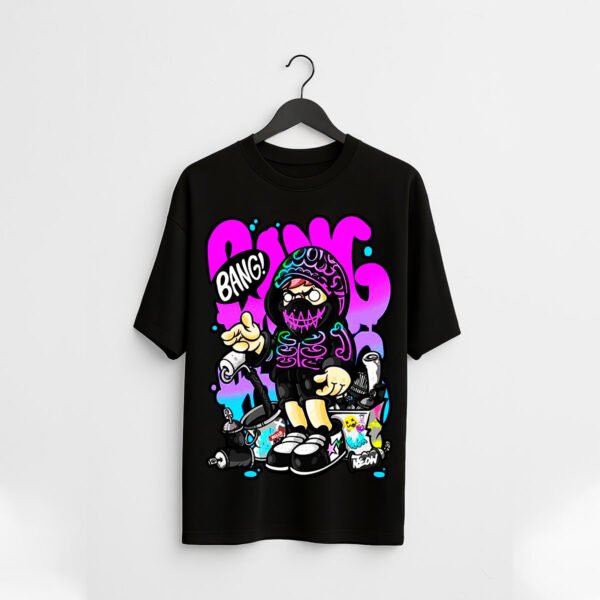 Graffiti Cartoon Streetwear Over Sized T-Shirt – Urban Art Unisex Tee - Image 2