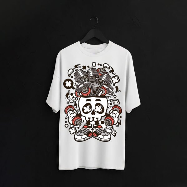 Day of the Dead Skull Art Over Sized T-Shirt – Unisex Graphic Tee