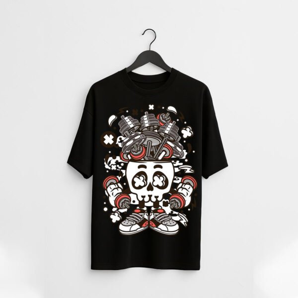 Day of the Dead Skull Art Over Sized T-Shirt – Unisex Graphic Tee - Image 2