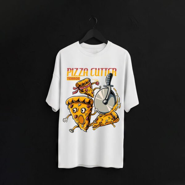 Pizza Cutter Terror Cartoon Regular Fit T-Shirt