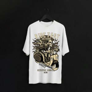 Ride Fast Die Young Skeleton Scooter Tee over sized