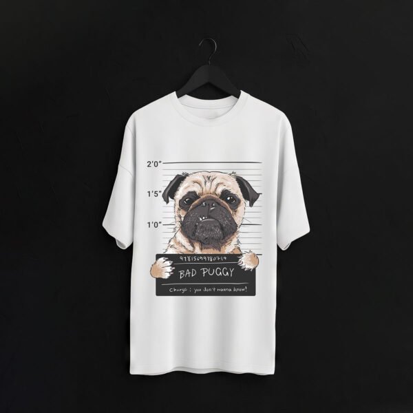 Bad Puggy Mugshot Dog Regular Fit T-Shirt