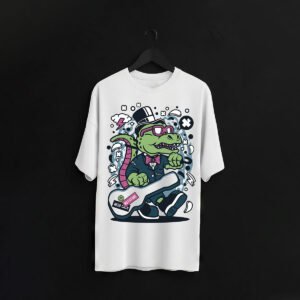 Gentleman Crocodile Boombox over sized T-Shirt – Urban Cartoon Streetwear Tee