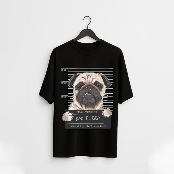 Bad Puggy Mugshot Dog Regular Fit T-Shirt - Image 2