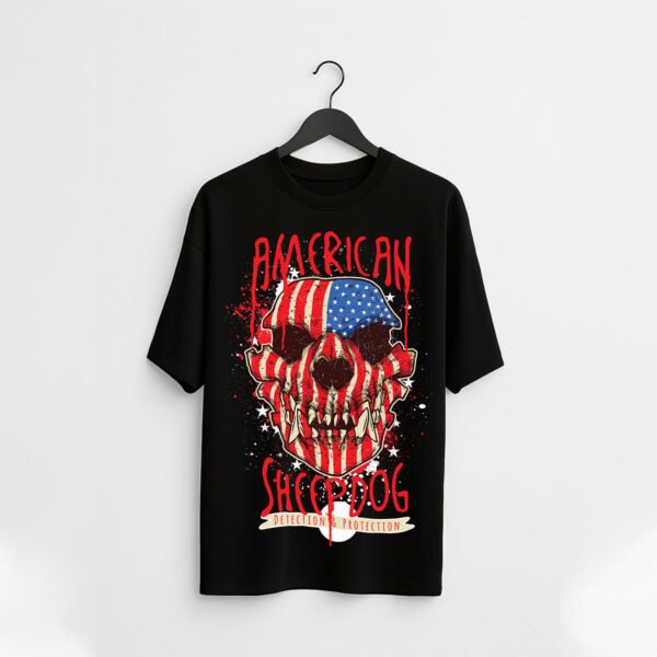 American Sheepdog Skull Graphic Regular Fit T-Shirt - Image 2