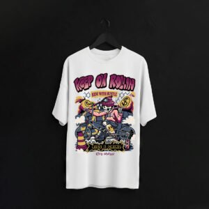 Keep On Rollin' Biker Graphic over sized T-Shirt