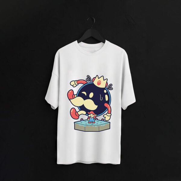 King Bob-omb Cartoon Over Sized T-Shirt – Retro Gamer Streetwear Tee