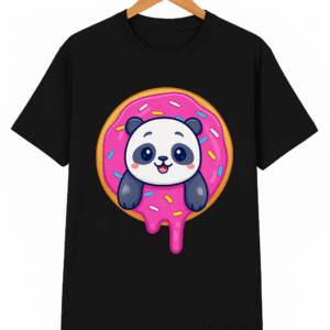 Panda Donut Oversized T-Shirt – Cute Kawaii Cartoon Tee