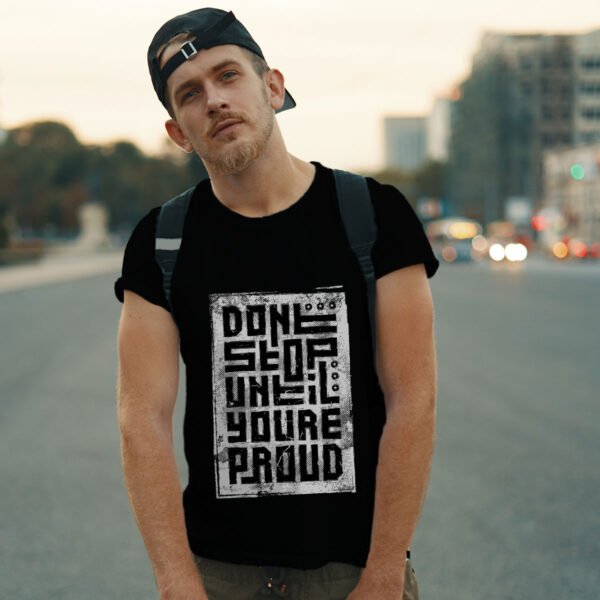 **"Don't Stop Until You're Proud" Oversized Cotton Lycra T-Shirt - Image 2